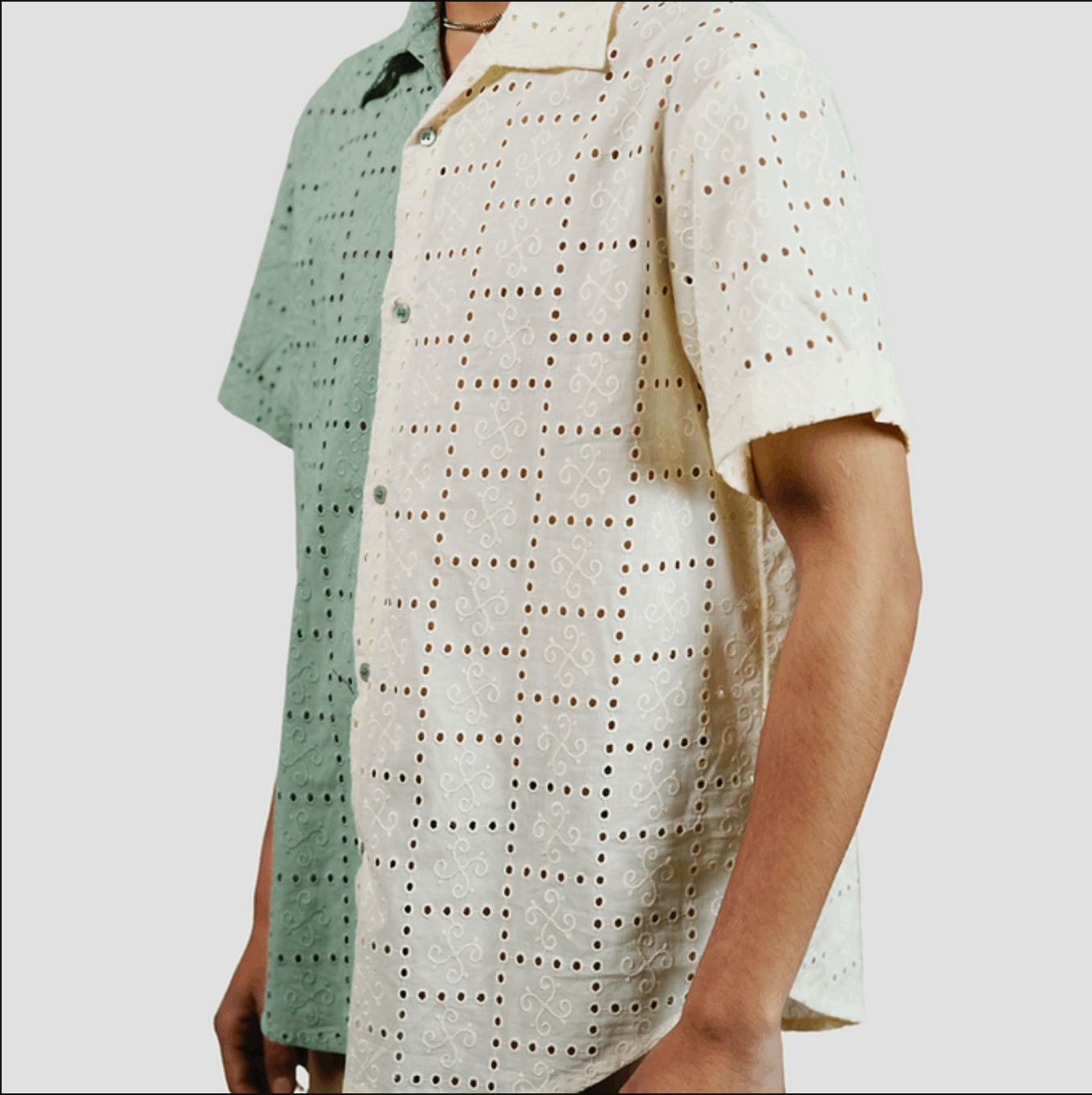 HnH Shirt - Half and Half Chikannkari Shirt